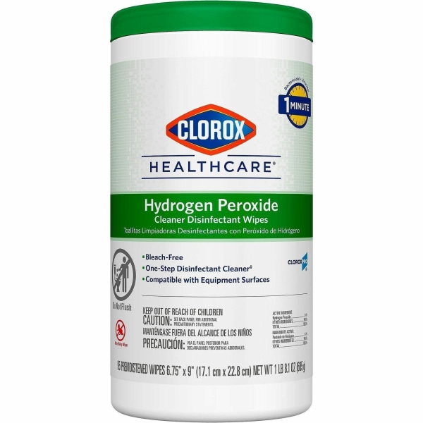 Clorox Healthcare Hydrogen Peroxide Disinfecting Wipes 9 x 6 34 Canister Of 95 Wipes