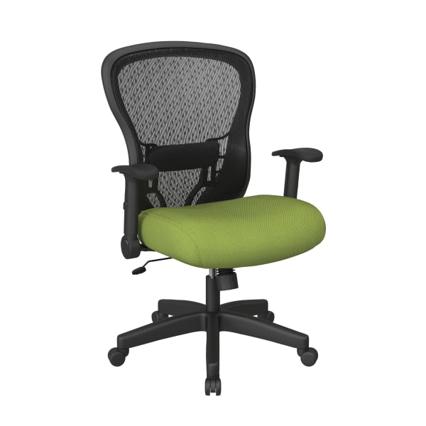 Office Star Space Seating 529 Series Deluxe Ergonomic Mesh Mid-Back Chair, Green