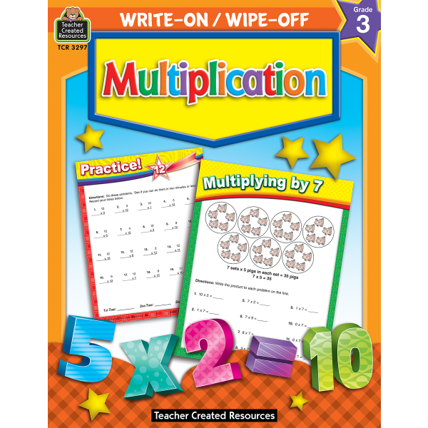 Teacher Created Resources Write-On/Wipe-Off Book, Multiplication, Grade 3