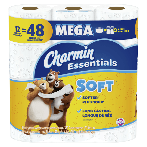 UPC 030772031544 product image for Charmin Essentials 2-Ply Soft Mega Toilet Paper Rolls, 15