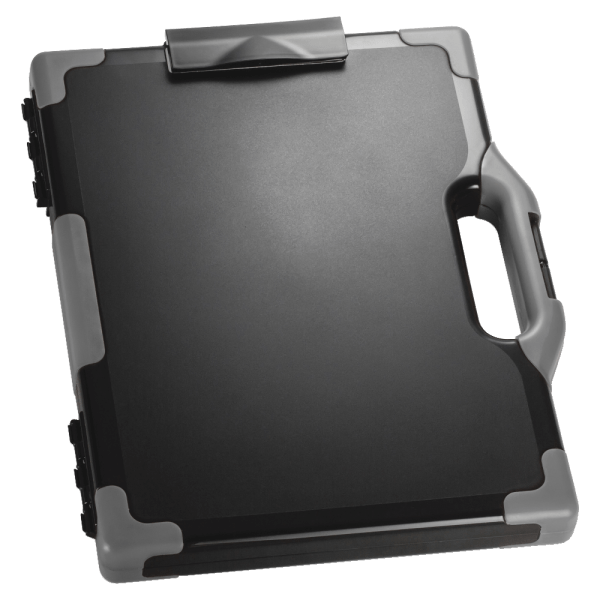 Officemate OIC Carry-All Clipboard Box, 15 1/2H x12 1/2W x 2 1/4D, Gray/Black