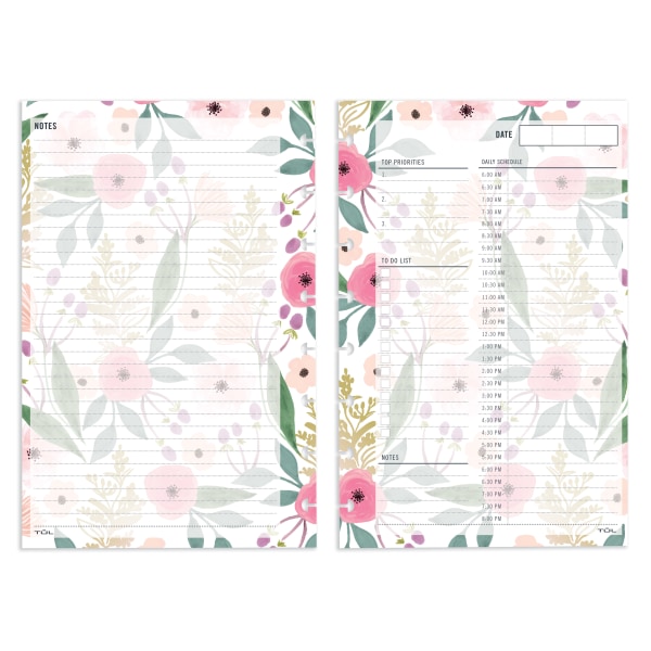 TUL Discbound Undated Daily Refill Pages, Junior Size, 50 Sheets, Floral - ODUS2121-001 - Office Supplies Lay out your plans for each day in your TUL notebo sku ODUS2121-001