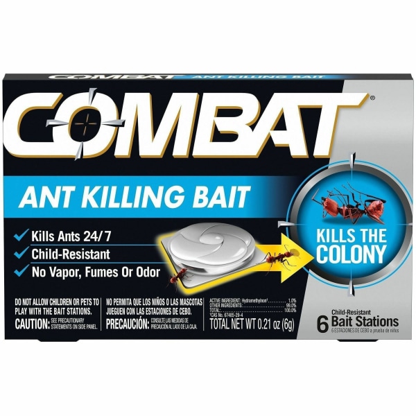 Photos - Pest Repellent Combat Bait Stations Ant Killer - Ants - 0.21 oz - Black, Silver - 6 / Box 45901 