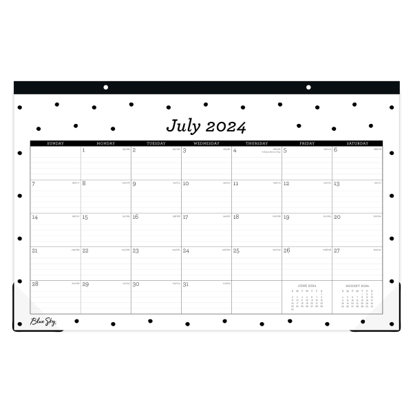 2024-2025 Blue Sky Pippi Academic Monthly Desk Pad Planning Calendar, 17"" x 11"", July to June -  146953