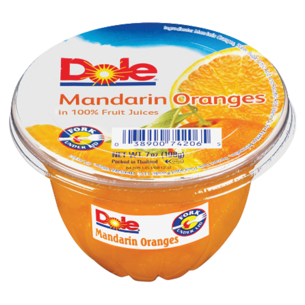 UPC 038900742065 product image for Dole Fruit Cups, Mandarin Oranges, 7 Oz, Carton Of 12 | upcitemdb.com