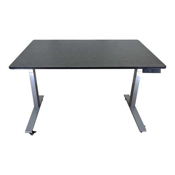 Uncaged Ergonomics Rise Up - Standing desk - mobile - rectangular - electric height adjustment - black - gray base -  RUGBK48
