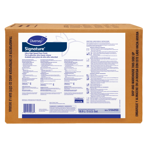 Diversey 5104950 Signature UHS Floor Finish  5 gal  8  x 15.5  x 11.5