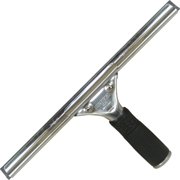 Unger 12 Pro Stainless Steel Complete Squeegee - 12 Blade - Non-slip Grip, Ergonomic - Black, Silver