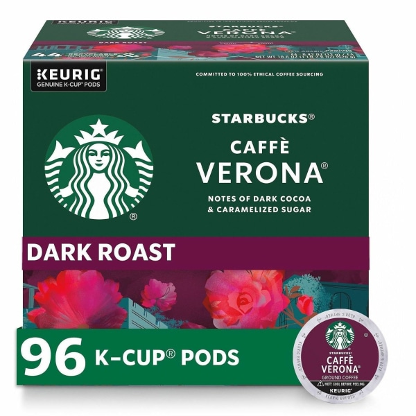 Starbucks® K-Cup Caffe Verona Coffee - Compatible with Keurig Brewer - K-Cup - Caffe Verona - 24/Box - 4 / Carton