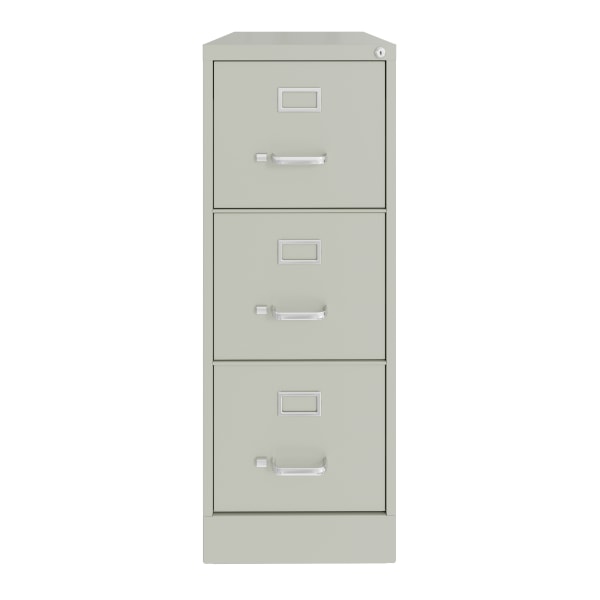 Hirsh Commercial 22"D Vertical 3-Drawer File Cabinet, Light Gray