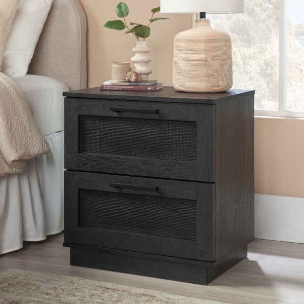 UPC 042666176378 product image for Sauder® Tiffin Line Rattan 2-Drawer Nightstand Side Table, 24-5/8