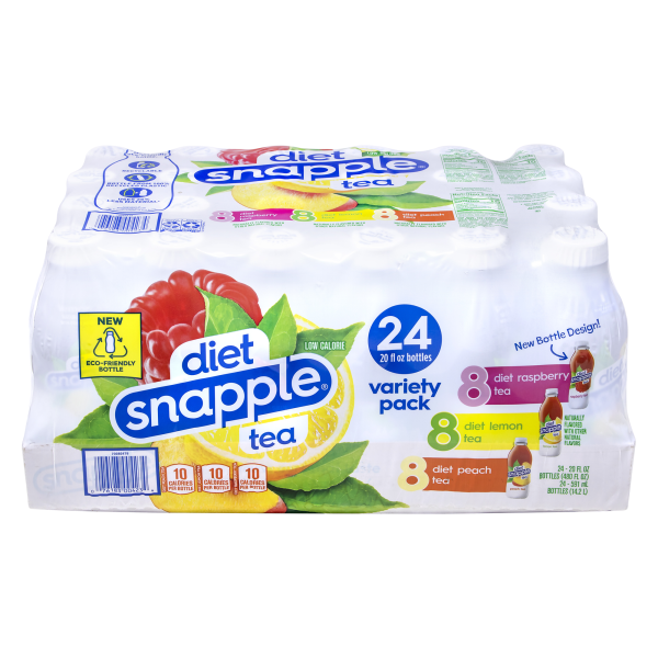 Snapple Diet Ice Tea 20 Oz Assorted Flavors Pack Of 24 Bottles