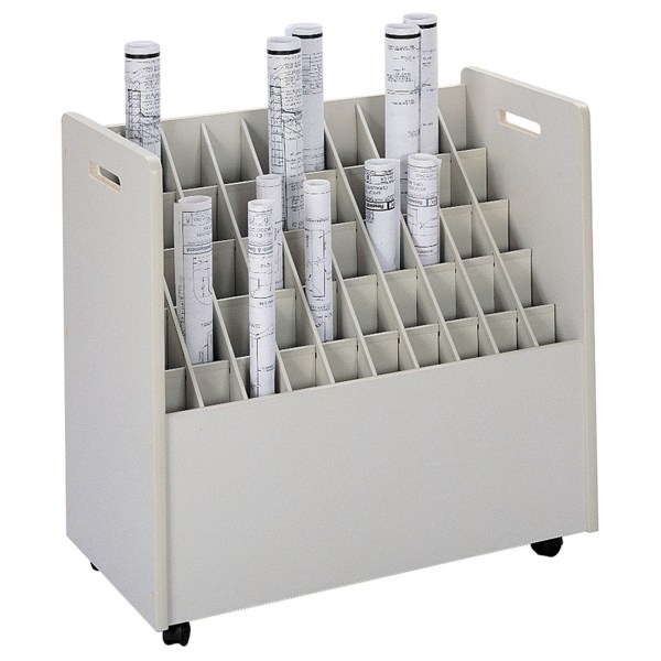 Safco® Mobile Roll File, 50 Compartments, 2 3/4"" Tubes -  3083