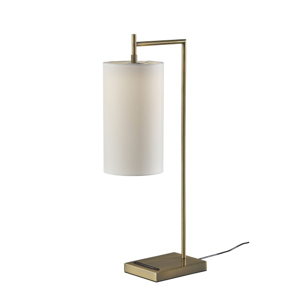 Adesso Matilda LED Table Lamp with Smart Switch, 25""H, White/Antique Brass -  5197-21