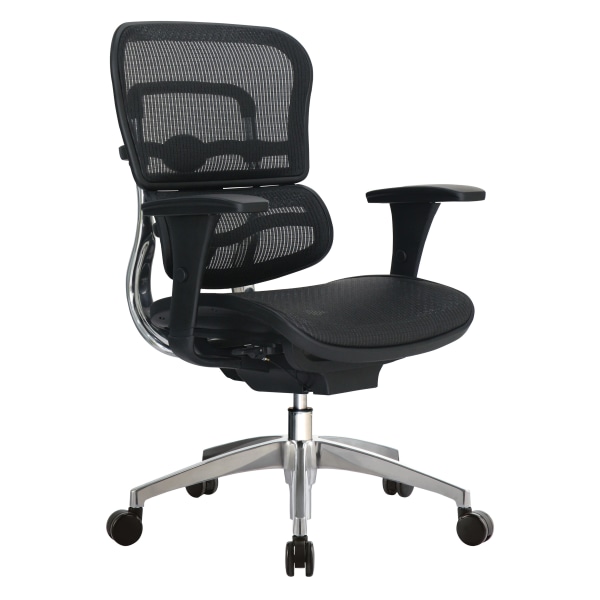 WorkPro® 12000 Series Ergonomic Mesh/Mesh Mid-Back Chair, Black/Black, BIFMA Compliant -  WORKPRO12000-BKM