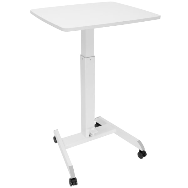 Mount-It! Mixed Materials Mobile Presentation Cart, White (MI-7997)