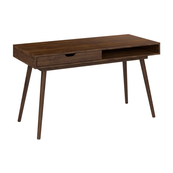 Bush Furniture Nora 54"W Writing Desk, Dark Walnut, Standard Delivery