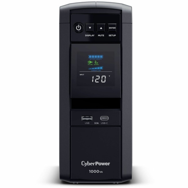 CyberPower PFC SineWave Series CP1000PFCLCD 10-Outlet Uninterruptible Power Supply, 1,000VA/600 Watts
