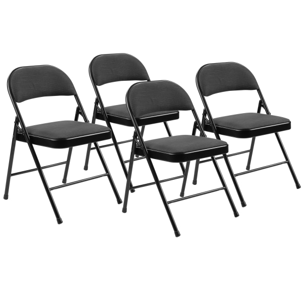 Commercialine  Series Fabric Upholstered Folding Chairs, Star Trail Black, Pack Of 4 Chairs - National Public Seating 970