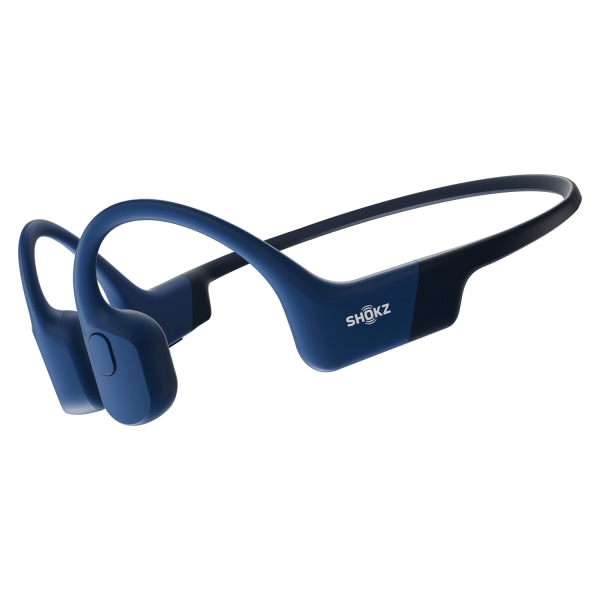Shokz OpenRun Bone-Conduction Open-Ear Sport Headphones with Microphones,Blue (S803-ST-BL-US)