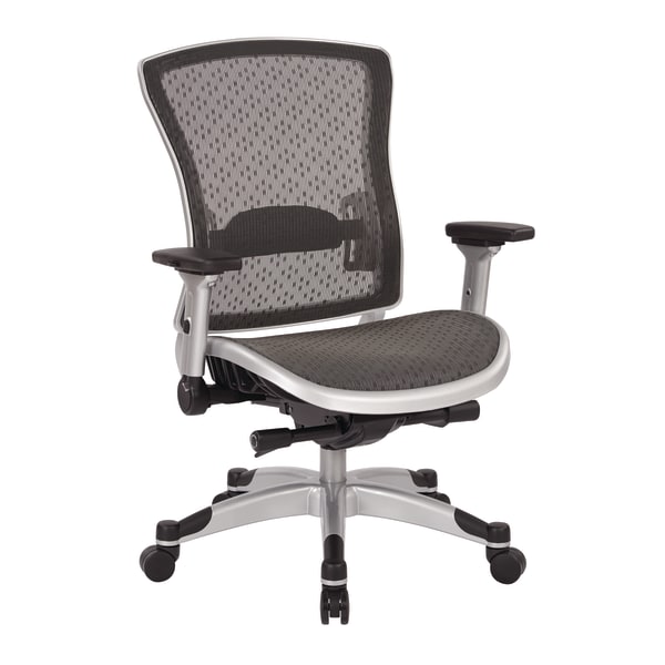 Office Star Ergonomic Mesh High-Back Executive Chair, Platinum/Black - 317-R22C6KF6 - Furniture Stay comfortable throughout the workday while seat sku 317-R22C6KF6