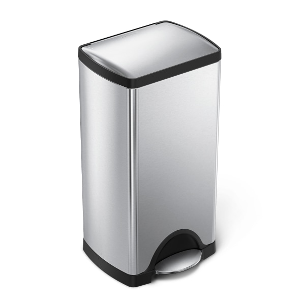 simplehuman 30L Rectangular Kitchen Step Trash Can Stainless Steel with Soft-Close Lid: 7.9 Gallon Indoor Garbage Bin