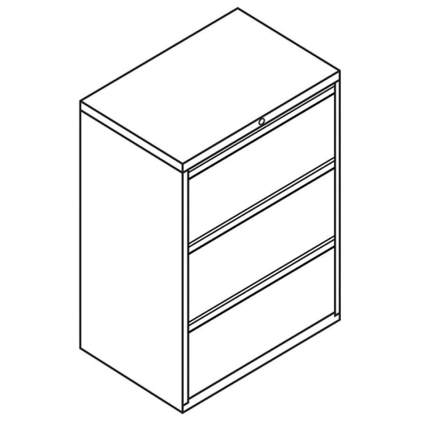 HON® Brigade® 800 36"W x 19-1/4"D Lateral 3-Drawer File Cabinet, Black