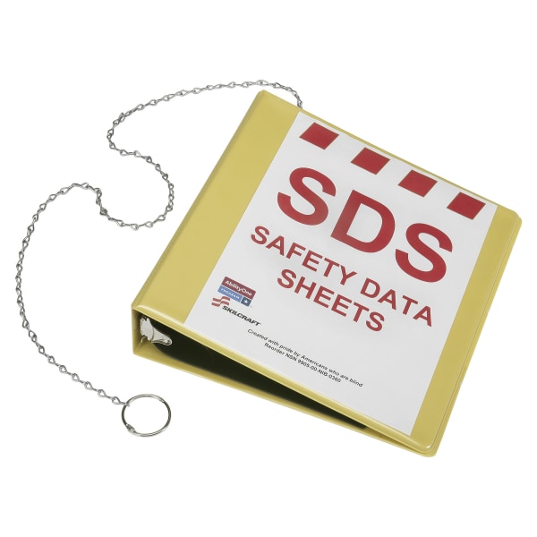 SKILCRAFT� Safety Data Sheet 3-Ring Binder, 2" Round Rings, Yellow (AbilityOne 7510-01-623-6240)