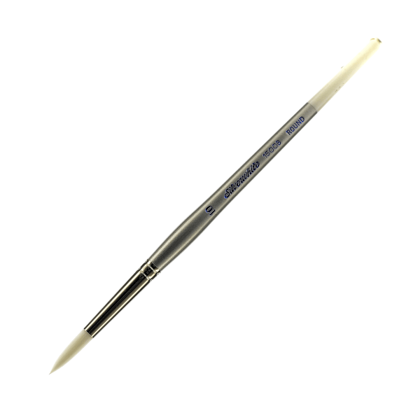 Silverwhite Series Short-Handle Paint Brush, Size 10, Round Bristle, Synthetic Taklon Filament, Multicolor