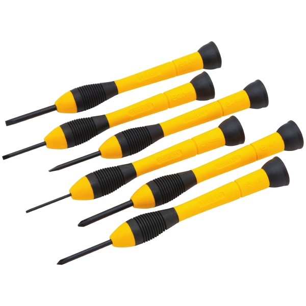 Stanley Screwdriver Set: 6 Pc, Phillips & Slotted - Bit Sizes: Philips #0 | Part #66-052
