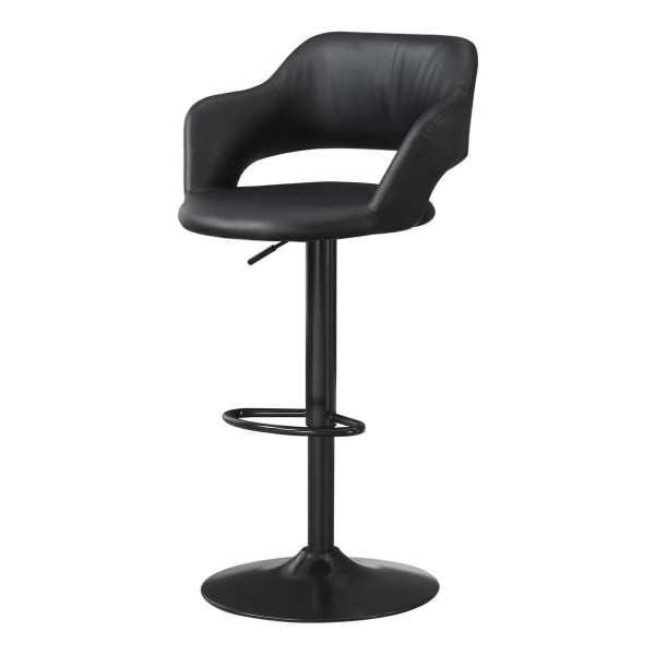 Photos - Chair Monarch Specialties Hydraulic-Lift Bar Stool, Bonded Leather, Black I 2381 