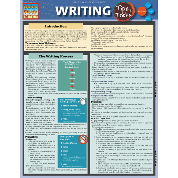 QuickStudy Guide, Writing Tips & Tricks