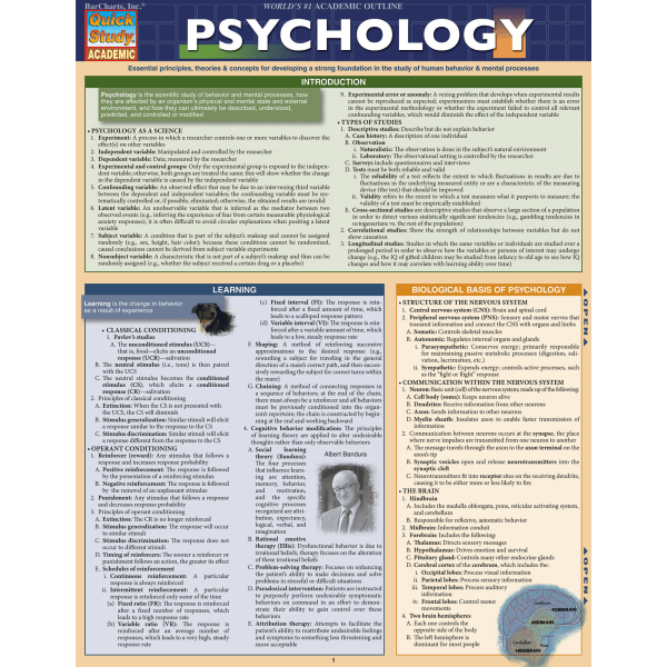 QuickStudy Guide, Psychology