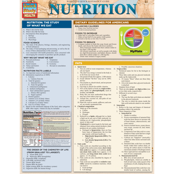 QuickStudy Guide, Nutrition