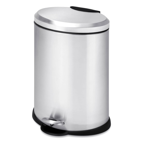 Honey Can Do Steel Step Trash Can, 3.2 Gallons, Stainless Steel