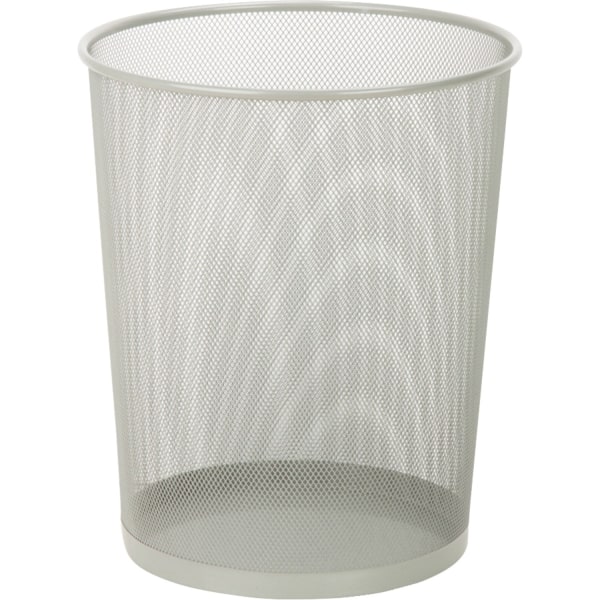 Honey Can Do 4.75 Gallon Trash Can  Round Mesh Metal Office Trash Can  Silver