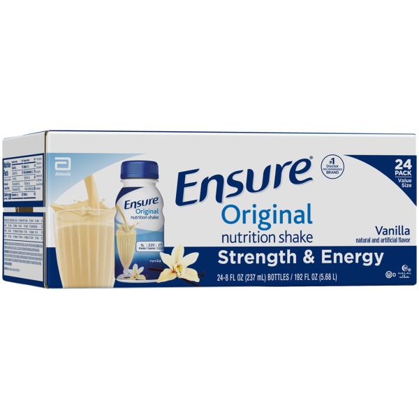 UPC 070074577531 product image for ENSURE PLUS Original Vanilla Meal Replacement Nutrition Shakes, 8 Oz, Pack Of 24 | upcitemdb.com