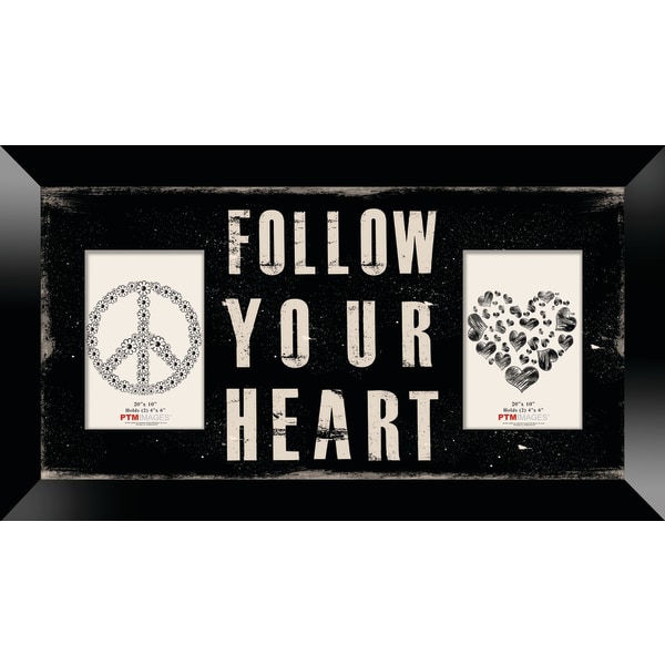 PTM Images Photo Frame, Follow Your Heart, 22H x 1 1/4W x 12D, Black