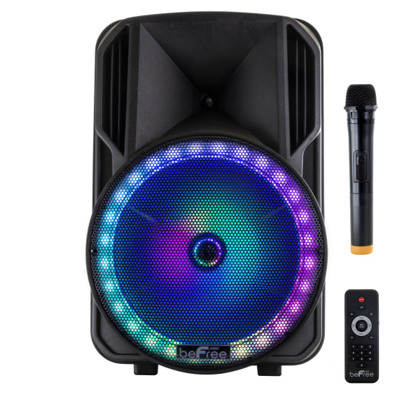 BeFree Sound Bluetooth® Rechargeable Wireless PA Party Speaker With Reactive LEDs, Black -  995112793M