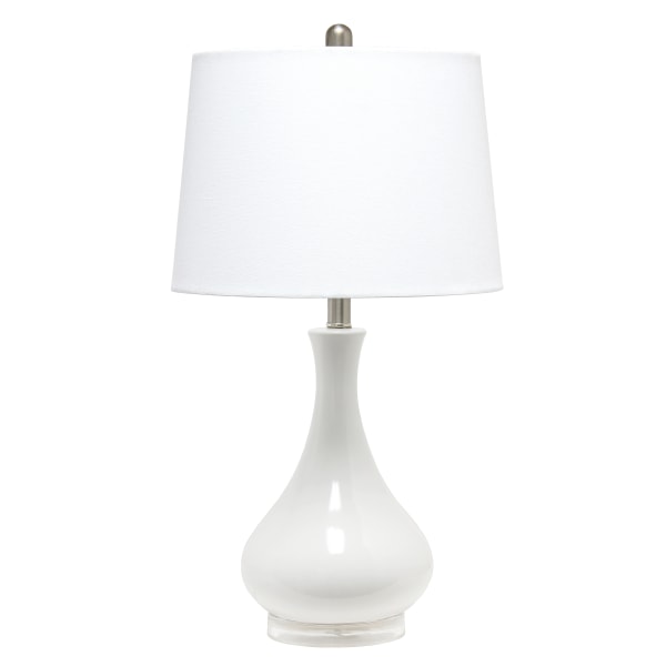 Lalia Home Droplet Table Lamp with Fabric Shade - White