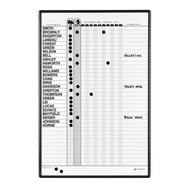 Quartet® Classic DuraMax® Magnetic Dry-Erase In/Out Board, 24"" x 36"", Aluminum Frame With Black Finish -  783G