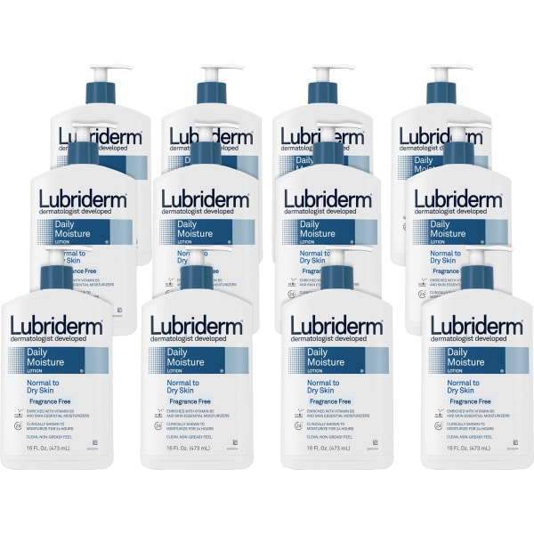 Lubriderm Fragrance Free Daily Moisture Lotion - Lotion - 16 fl oz - For Dry, Normal Skin - Applicable on Body - Moisturising, Non-greasy, Fragrance-f -  48323CT