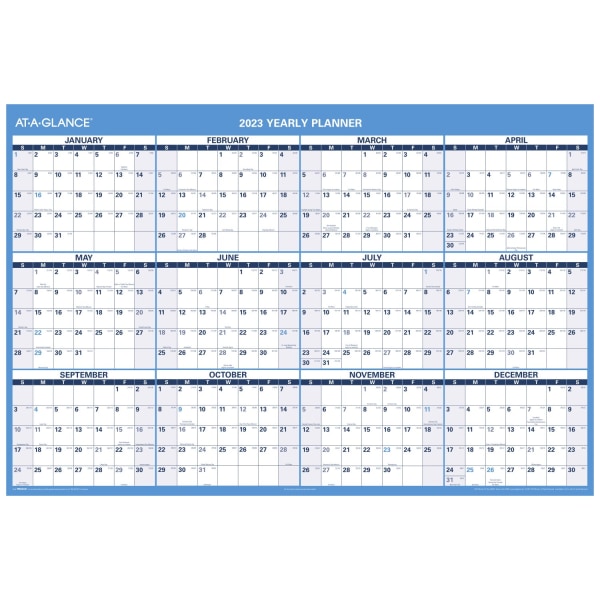 AT-A-GLANCE 2023 Horizontal Erasable Wall Calendar Reversible Extra Large 48 x