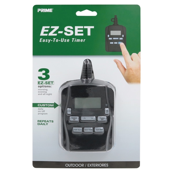 Prime EZ-SET Outdoor Digital Timer 125 V Black