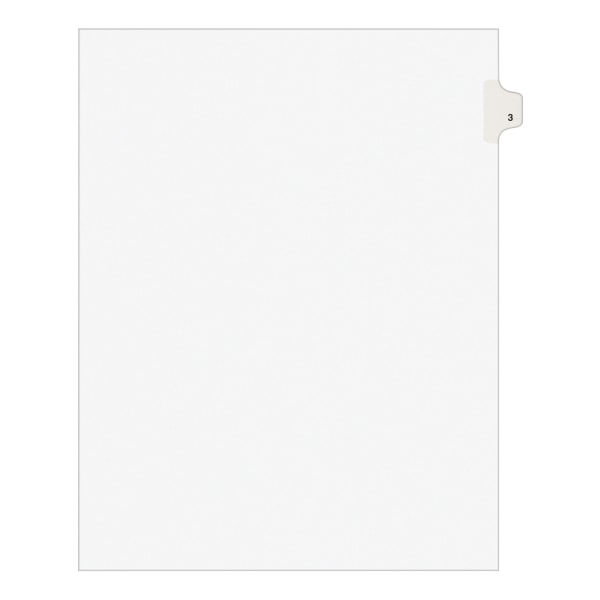 Avery® Individual Legal Exhibit Dividers, Avery® Style, #3, Side Tab, Letter Size, Pack Of 25