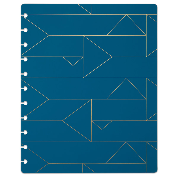 TUL Discbound Notebook Covers, Letter Size, Blue Geo, Pack of 2 Covers