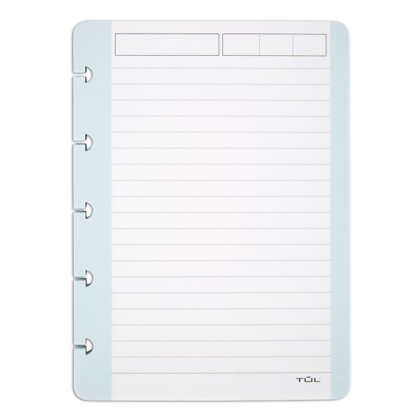 TUL Discbound Notebook Task Pad, 3 x 7-1/2, 50 Sheets, Teal/White