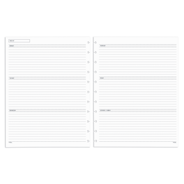 TUL Discbound Undated Weekly/Monthly Refill Pages, Letter Size, 68 Sheets