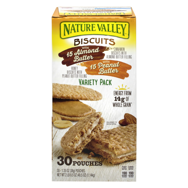 UPC 016000468276 product image for NATURE VALLEY Biscuits Variety Pack, 1.35 Oz, Pack Of 30 Biscuits | upcitemdb.com