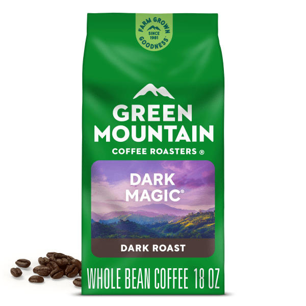 Green Mountain Dark Magic Whole Bean Coffee Packet, Dark Roast, 18 oz. (GMT7568EA) | Quill